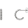 14K White 1/6 CTW Diamond J-Hoop Earring - Siddiqui Jewelers