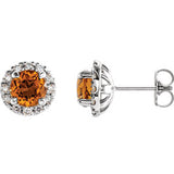 14K White Citrine & 1/3 CTW Diamond Earrings - Siddiqui Jewelers