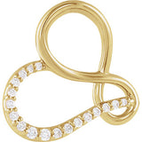 14K Yellow .07 CTW Diamond Infinity-Inspired Heart Pendant - Siddiqui Jewelers