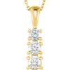 14K Yellow 1/2 CTW Diamond 3-Stone 18" Necklace - Siddiqui Jewelers