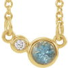14K Yellow Aquamarine & .02 CTW Diamond 18" Necklace - Siddiqui Jewelers