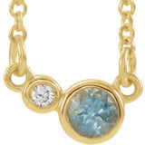 14K Yellow Aquamarine & .03 CTW Diamond 18" Necklace - Siddiqui Jewelers