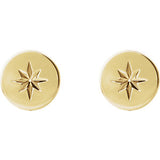 14K Yellow 7.8 mm Starburst Earrings - Siddiqui Jewelers