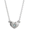 14K White Blue Zircon Heart 16" Necklace - Siddiqui Jewelers