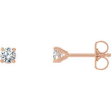 14K Rose 1/5 CTW Diamond 4-Prong Cocktail-Style Earrings - Siddiqui Jewelers