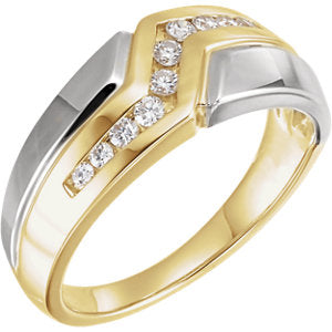 14K Yellow/White 1/3 CTW Diamond Band - Siddiqui Jewelers