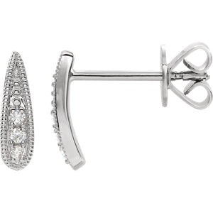 14K White .05 CTW Diamond Earrings - Siddiqui Jewelers