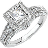 14K White 1 1/5 CTW Diamond Engagement Ring - Siddiqui Jewelers