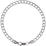 Sterling Silver 4 mm Solid Charm 7" Bracelet - Siddiqui Jewelers