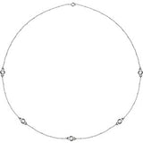 Sterling Silver 1 CTW Diamond 5-Station 18" Necklace - Siddiqui Jewelers