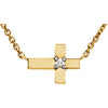 14K Yellow .01 CTW Diamond Cross 18" Necklace - Siddiqui Jewelers