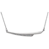 14K White .08 CTW Diamond Bar 17.5" Necklace - Siddiqui Jewelers