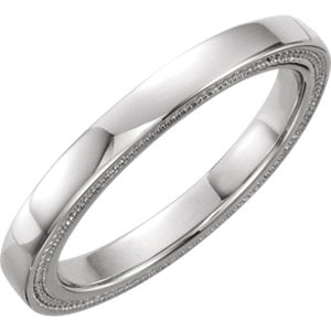 Platinum Matching Band Size 8 - Siddiqui Jewelers