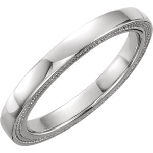 14K White Matching Band Size 5.5 - Siddiqui Jewelers