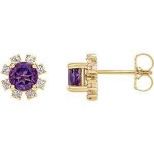 14K Yellow Amethyst & 1/5 CTW Diamond Earrings - Siddiqui Jewelers