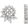 14K White 7/8 CTW Diamond Earring Jackets with 6 mm ID - Siddiqui Jewelers
