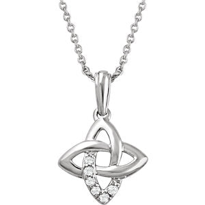 Sterling Silver .06 CTW Diamond 18" Necklace - Siddiqui Jewelers
