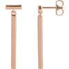 14K Rose Articulated Bar Earrings - Siddiqui Jewelers