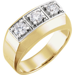 14K Yellow & White 1 CTW Diamond Men's Ring - Siddiqui Jewelers