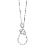 Sterling Silver .015 CTW Diamond Freeform 16-18" Necklace - Siddiqui Jewelers
