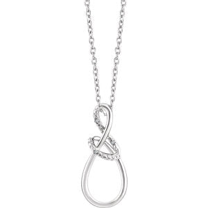 Sterling Silver .015 CTW Diamond Freeform 16-18" Necklace - Siddiqui Jewelers