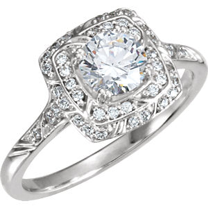 10K White 1 CTW Diamond Sculptural-Inspired Engagement Ring - Siddiqui Jewelers