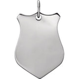 Sterling Silver 23.1x14.3 mm Shield Pendant - Siddiqui Jewelers