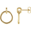 14K Yellow Circle Dangle Earrings - Siddiqui Jewelers