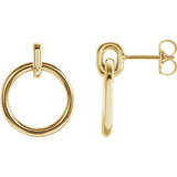 14K Yellow Circle Dangle Earrings - Siddiqui Jewelers