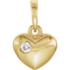 14K Yellow .03 CT Diamond 13.55x8.35 mm Heart Pendant - Siddiqui Jewelers