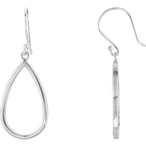 Sterling Silver Pear Shaped Earrings - Siddiqui Jewelers