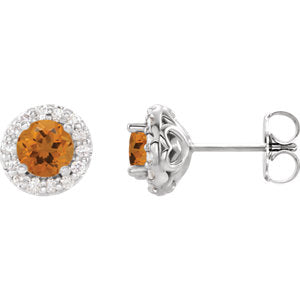 14K White Citrine & 1/4 CTW Diamond Earrings - Siddiqui Jewelers