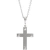 14K White Cross 20" Necklace - Siddiqui Jewelers