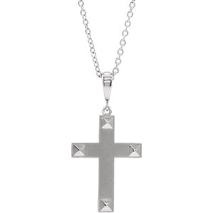 14K White Cross 20" Necklace - Siddiqui Jewelers