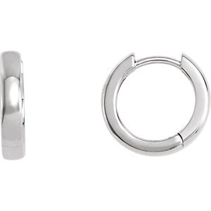 Platinum 14 mm Hinged Hoop Earring - Siddiqui Jewelers