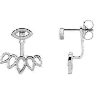 Sterling Silver Geometric Ear Jacket Stud Earrings - Siddiqui Jewelers