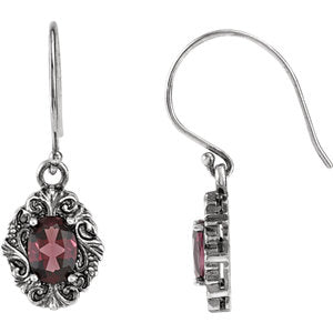 Sterling Silver Rhodolite Garnet Earrings - Siddiqui Jewelers