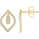 14K Yellow 1/4 CTW Diamond Teardrop Earrings - Siddiqui Jewelers