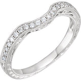 14K White 1/10 CTW Diamond Filigree Band - Siddiqui Jewelers