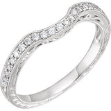 Platinum 1/10 CTW Diamond Filigree Band - Siddiqui Jewelers