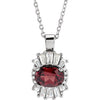 14K White Mozambique Garnet & 1/3 CTW Diamond 16-18" Necklace - Siddiqui Jewelers