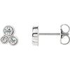 Sterling Silver 1/5 CTW Diamond Geometric Cluster Earrings - Siddiqui Jewelers