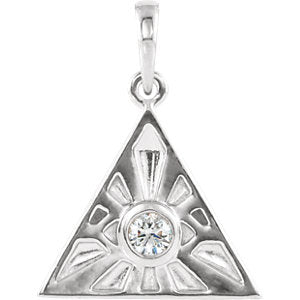 Sterling Silver 1/10 CTW Diamond Eye of Providence Pendant - Siddiqui Jewelers