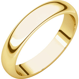 14K Yellow 4 mm Half Round Band Size 9.5 - Siddiqui Jewelers