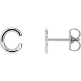 Sterling Silver Initial C Earring - Siddiqui Jewelers