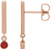 14K Rose Ruby Dangle Earrings - Siddiqui Jewelers