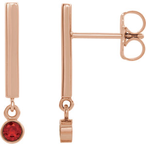 14K Rose Ruby Dangle Earrings - Siddiqui Jewelers