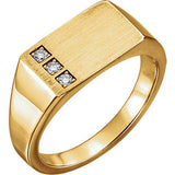 14K Yellow 1/10 CTW Diamond 15x10 mm Rectangle Signet Ring - Siddiqui Jewelers