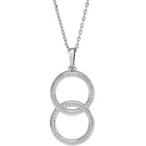 14K White Interlocking Beaded 16-18" Necklace - Siddiqui Jewelers