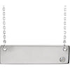 14K White .03 CT Diamond Bar 18" Necklace without Engraving - Siddiqui Jewelers